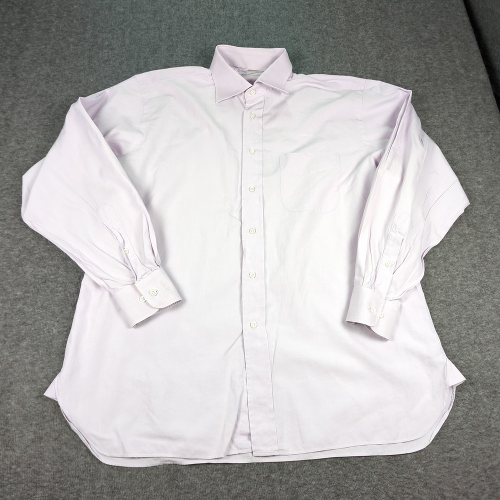 Ben Silver Shirt Mens Large Lavender Preppy Casual Office